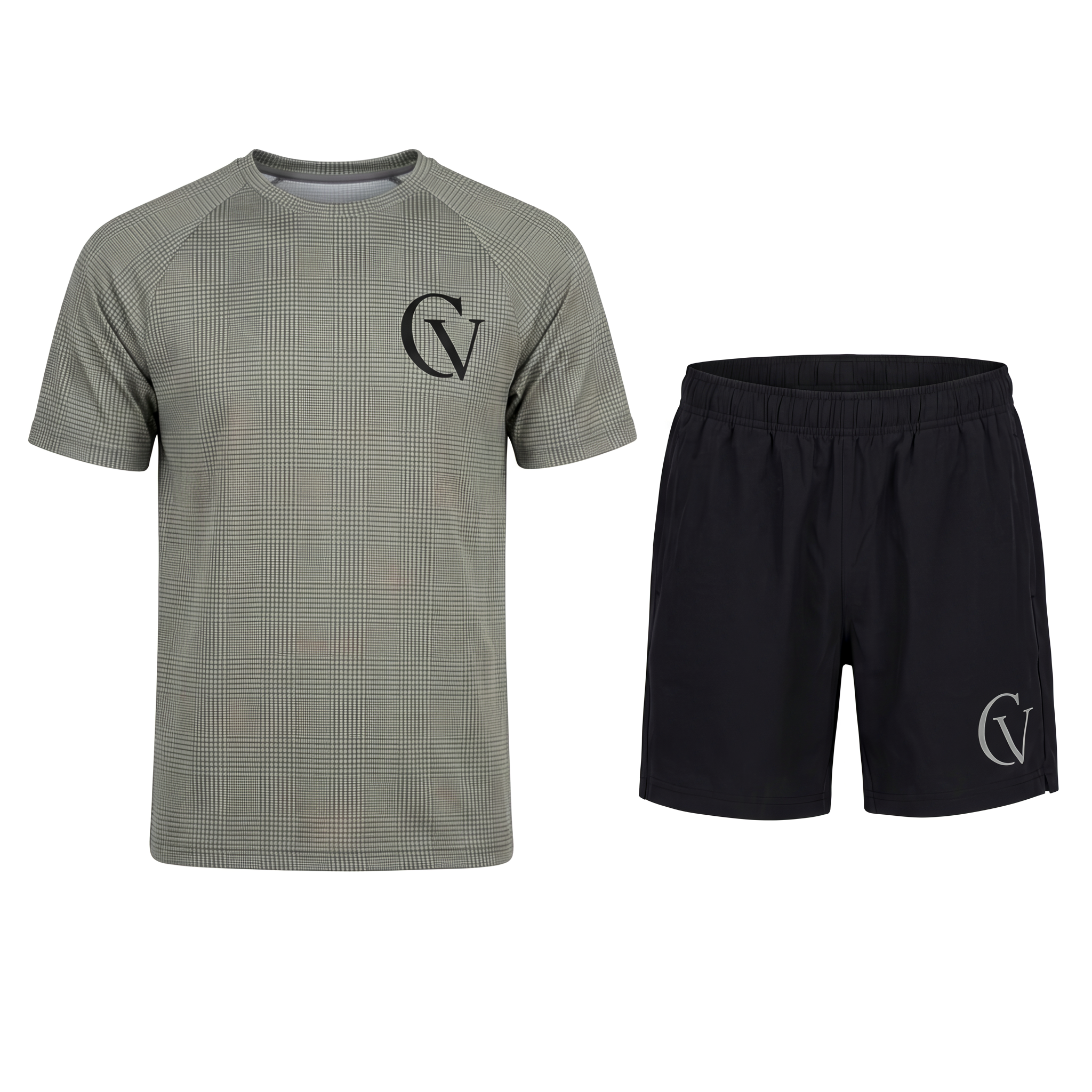 Calivium CV Men's Athletic T-Shirt & Shorts Set (2-Piece Combo)