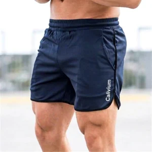 Calivium Men's Navy Blue Athletic Sports Shorts