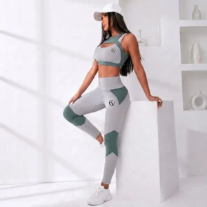 Calivium CV Women's Two-Tone Cut-Out Sports Bra & Leggings Set