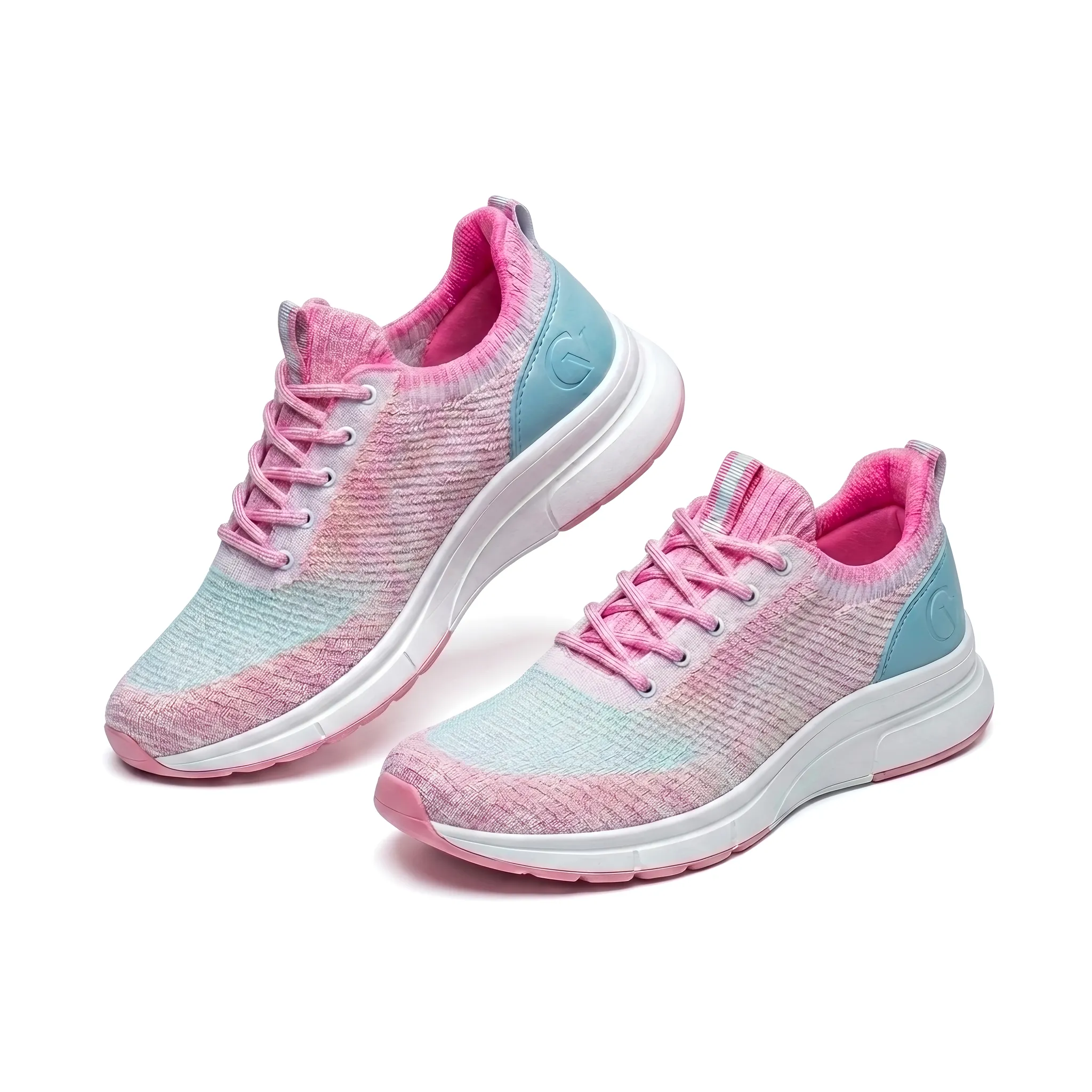 Calivium CV Women's Pink Gradient Knit Casual Sneakers