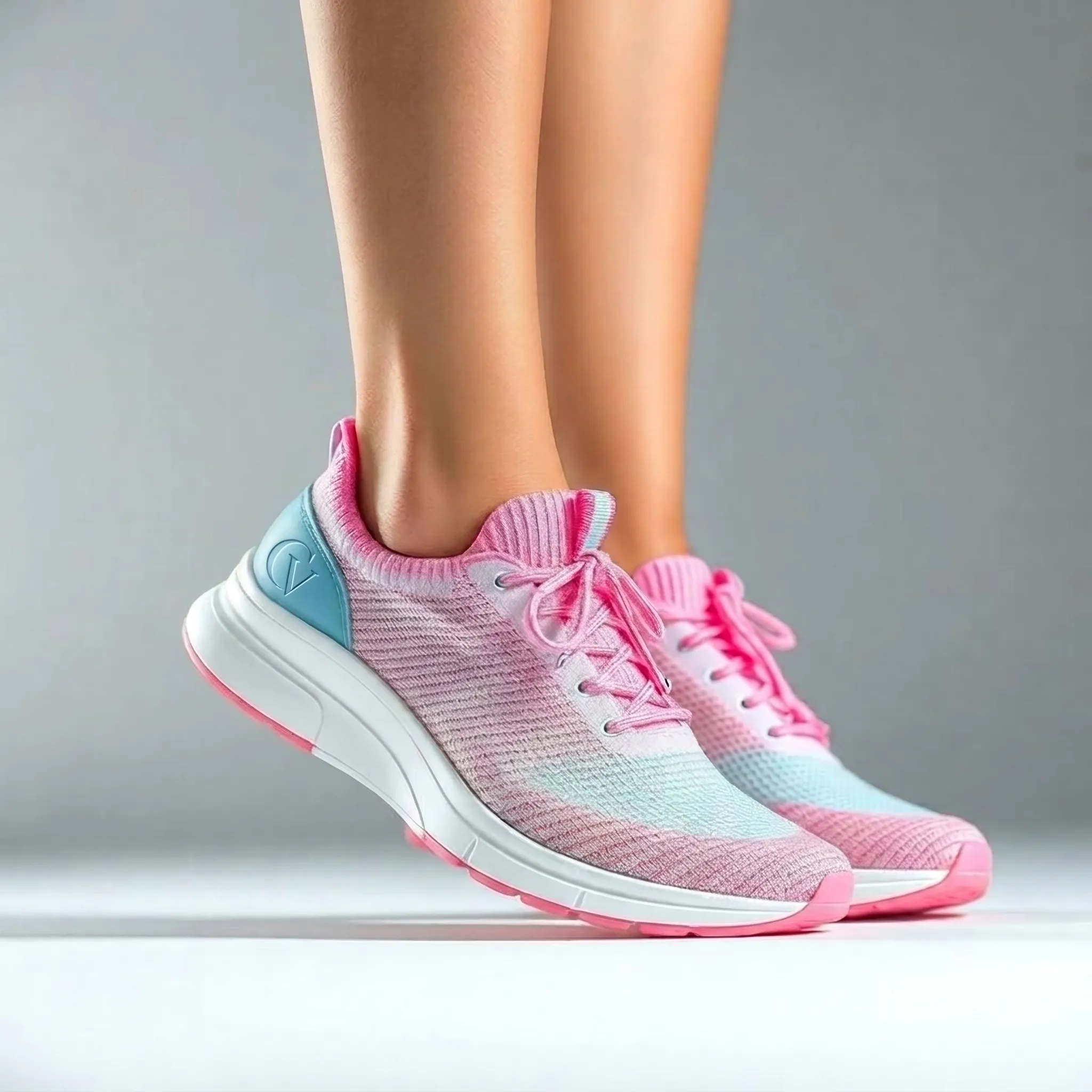 Calivium CV Women's Pink Gradient Knit Casual Sneakers